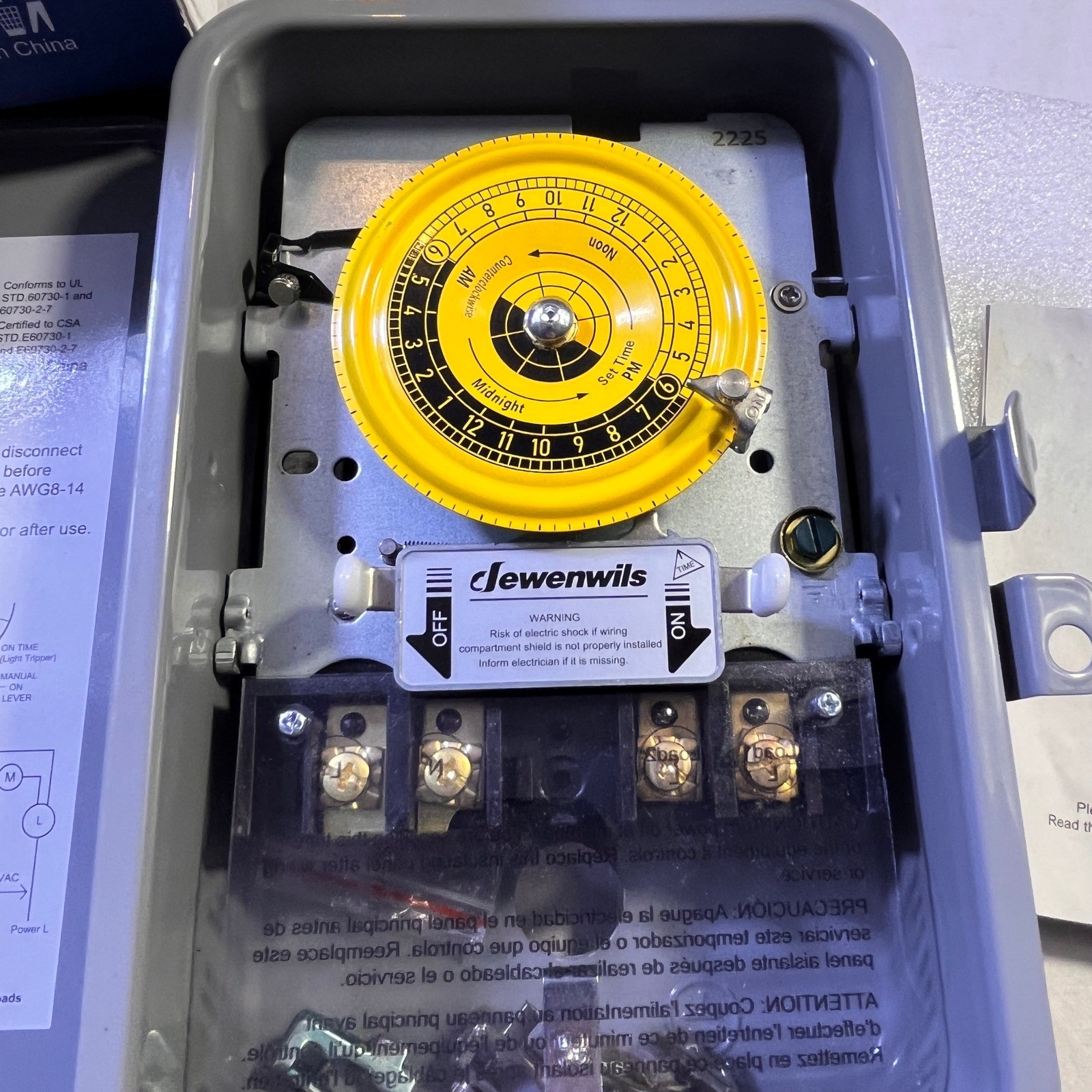 Dewenwils Mechanical Timer Box PTM01 120V 40A Resistive 2HP Pump Timer NOB