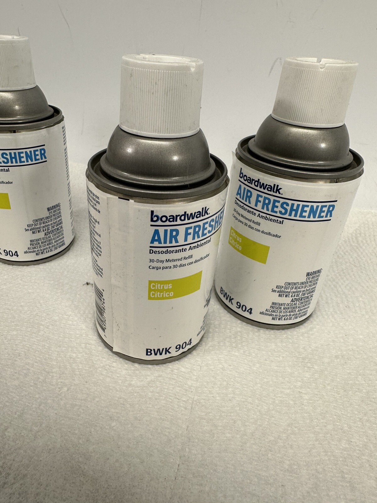 Set of 3 Boardwalk 904 Metered Air Freshener Refills Citrus Sunrise 6.6 OZ