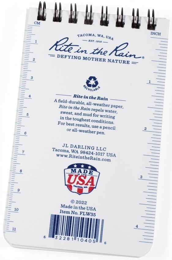 Rite in the Rain Top Spiral Notebook 3″ x 5″ American Flag All Weather