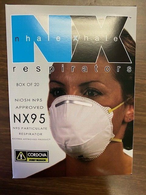 CORDOVA N95 MASK RESPIRATORY PROTECTION BOX OF 20 BRAND NEW