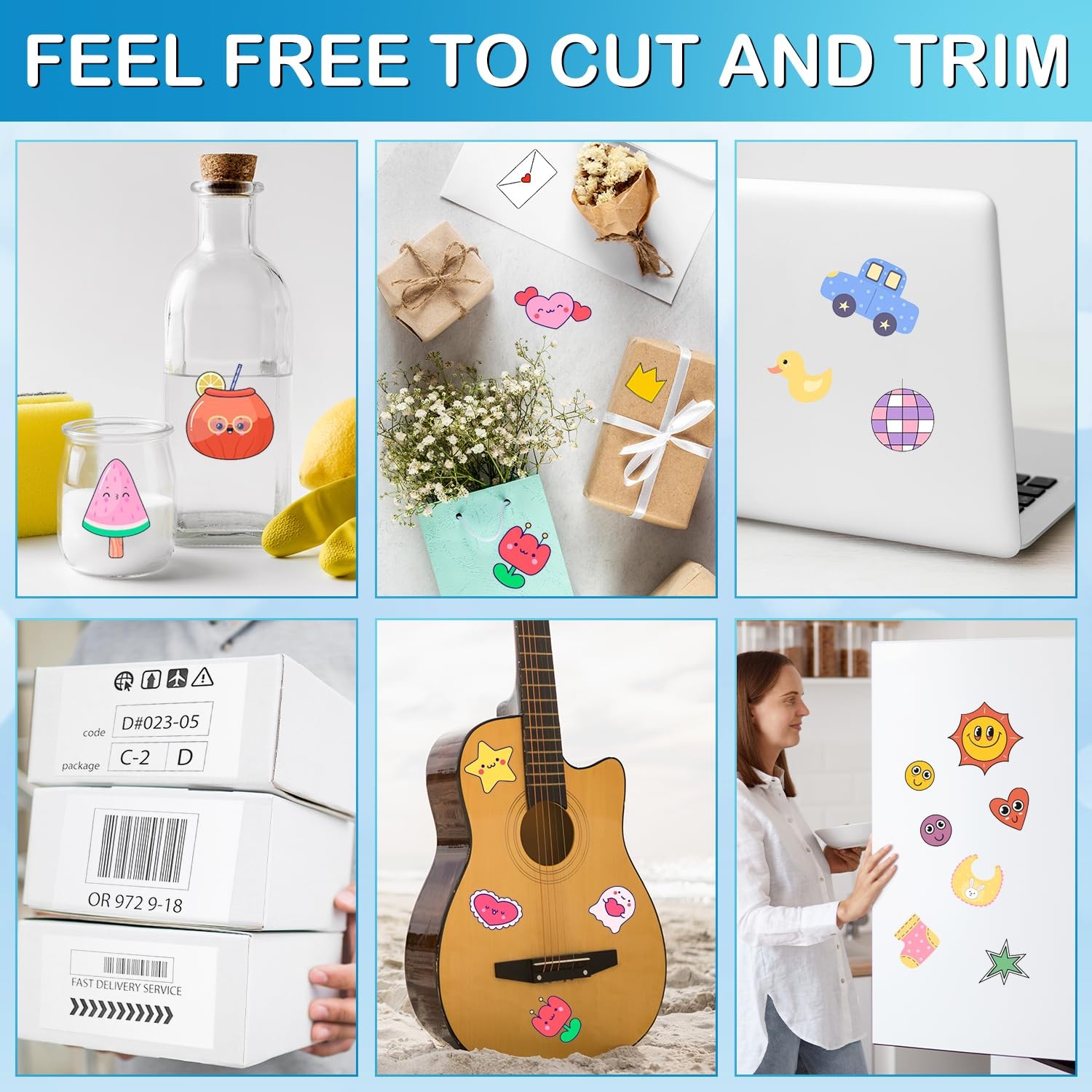 Premium Printable Vinyl Sticker Paper for Inkjet & Laser Printer, 100%Clean