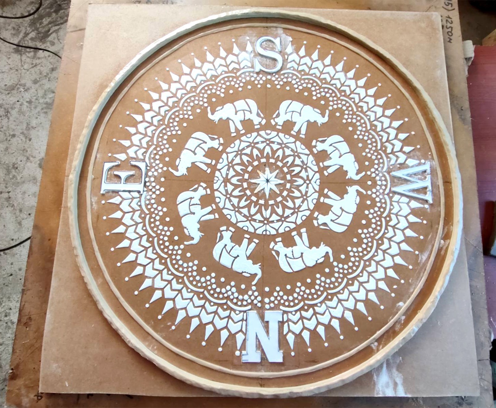 Polyurethane Mat Stamp COMPASS INDONESIA | Concrete Cement Stamping Texture Tool