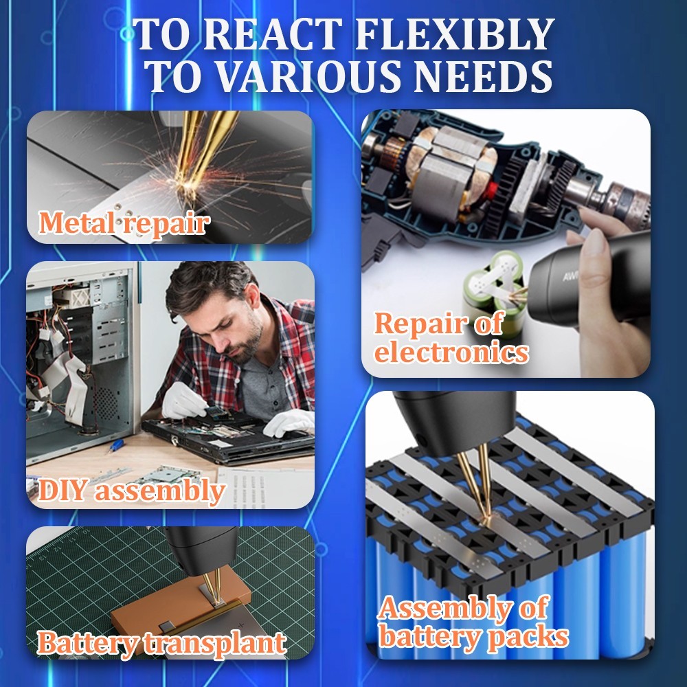 Battery Spot Welder Portable Spot Welding Machine Black For 18650 32650 Battery