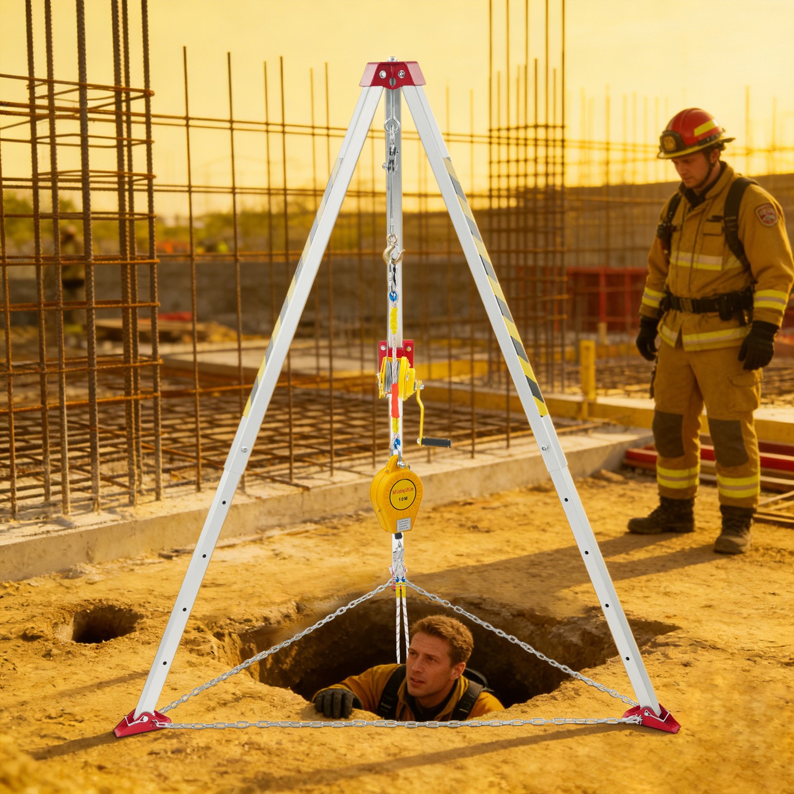 1200lbs Confined Space Tripod Kit,Floor-standing Rescue Tripod,Rescue Tripod Kit