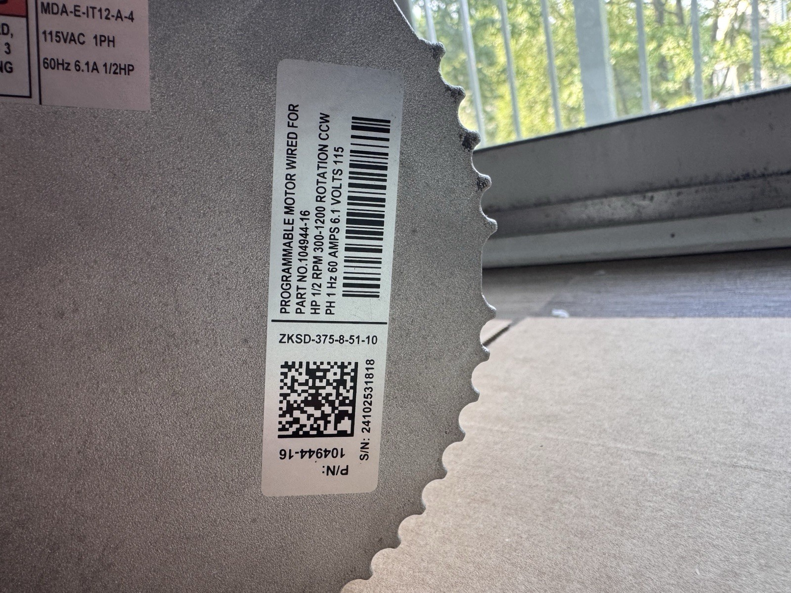 InterLINK Programmable HVAC Motor 1/2HP 115VAC 6.1A ZKSD-375-8-51-10