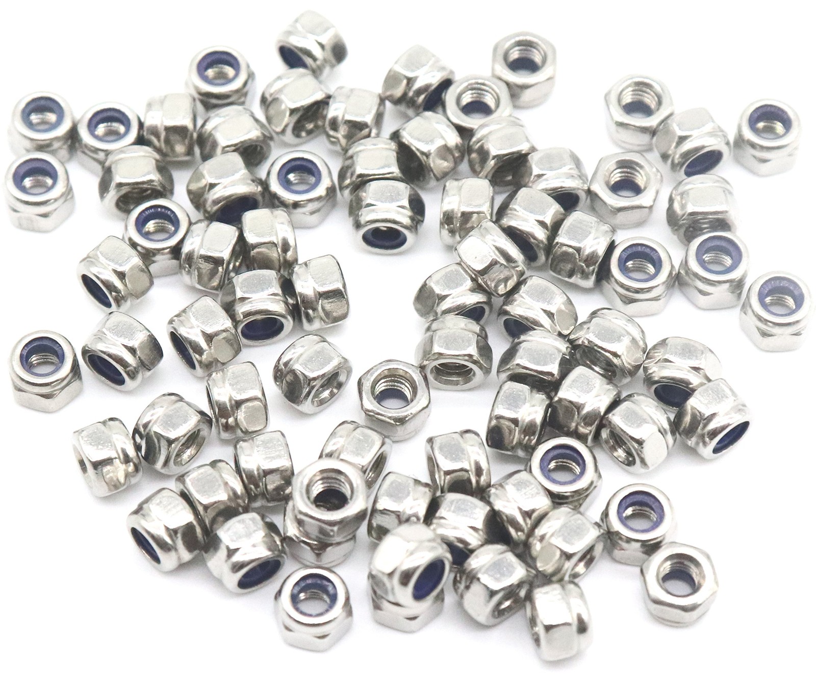 BinifiMux 100Pcs M3 x 0.5mm Lock Nuts – 304 Stainless Steel M3, Silver