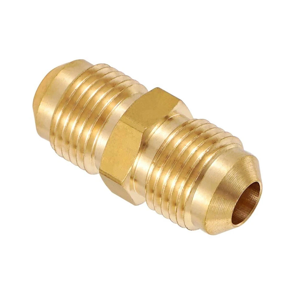 3/8 Inch Male Flare x 3/8 Inch Male Flare Connector Gas Adapter Union BrassTu…
