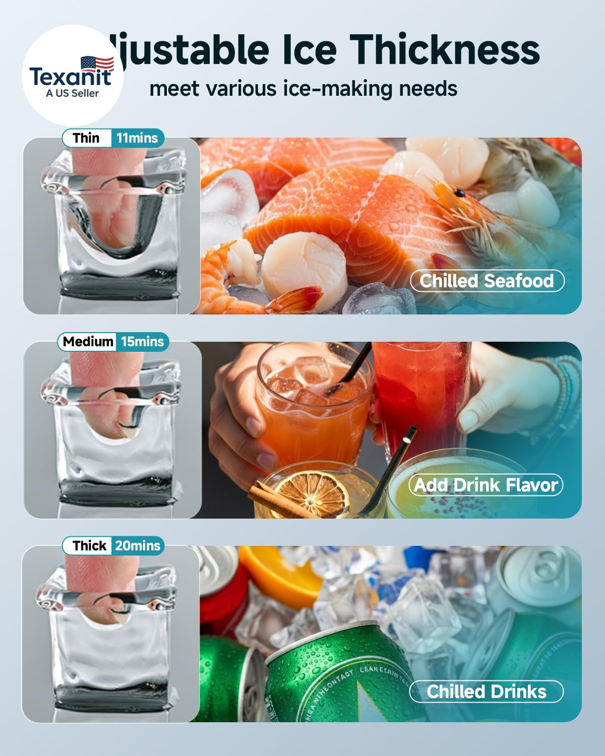 Commercial Ice Maker Machine,120Lbs/24H Stainless Steel under Counter Ice Machin