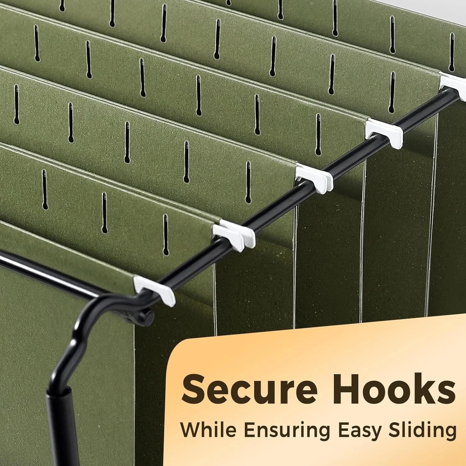 Organize with Style: 6 Green Hanging File Folders for Home & Office, Letter Size