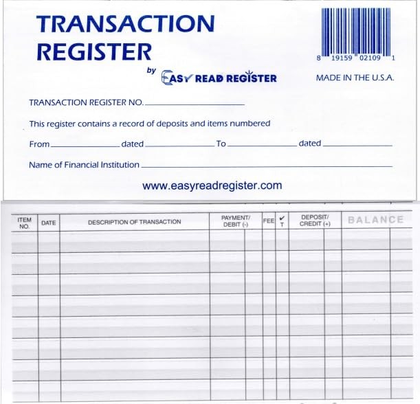 Checkbook Registers, 25-26-27 Calendars, Made in USA (12) 6×3 inches, Blue