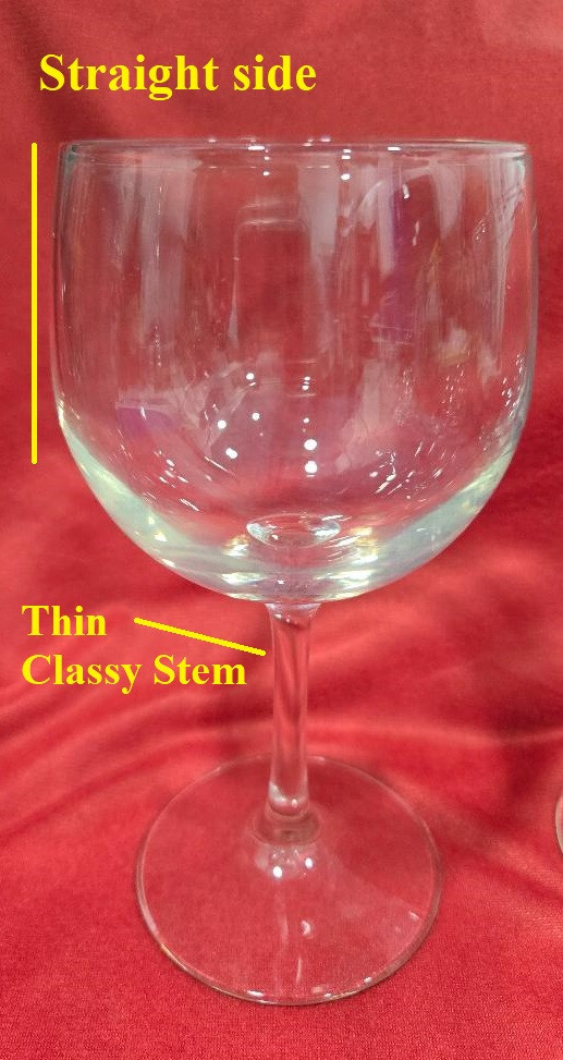 8 1/2 oz Wine Glass *Restaurant Grade Classy W/Thin Stem Style *Set of 4 Glasses