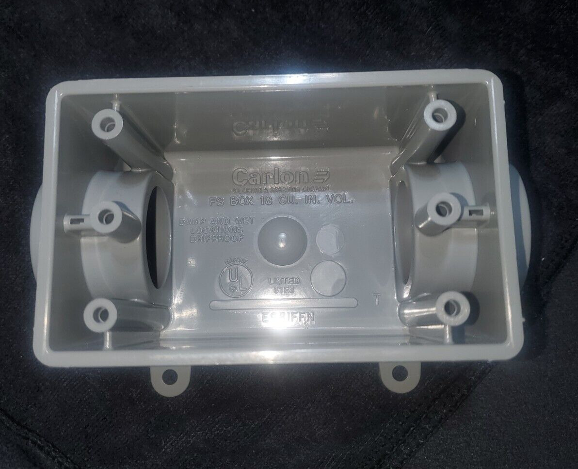 NEW CARLON E981FFN PVC ELECTRICAL FSC BOX, NON-METALLIC, 1-GANG, 1″ KO