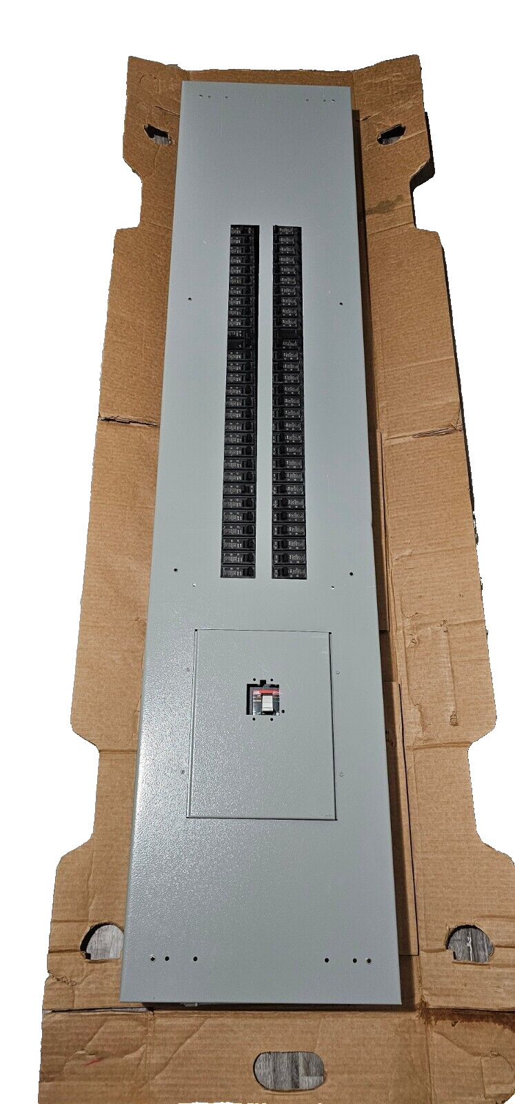 250 AMP main breaker panel with 56 circuits GE Relia GearLighting Panel interior