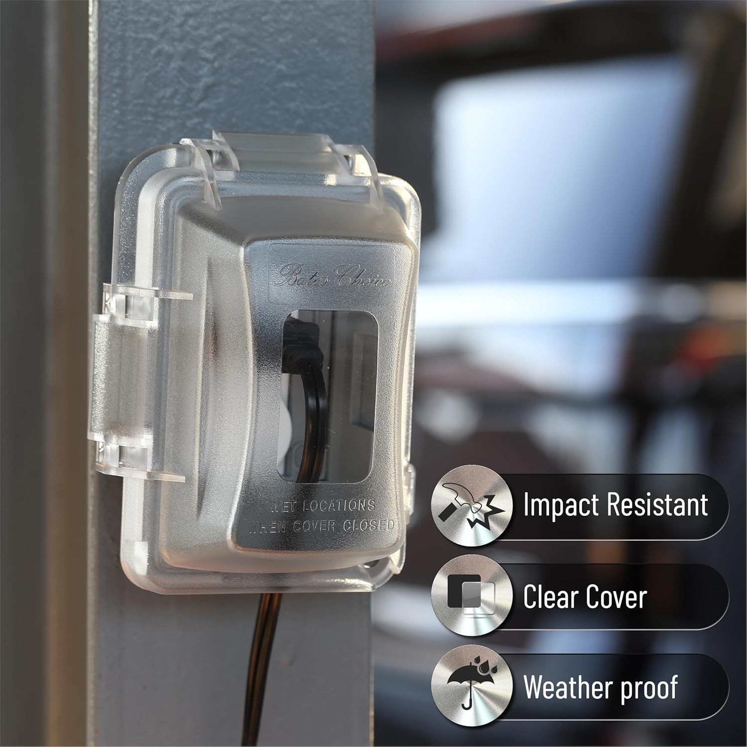 Weatherproof Electrical Outlet Cover, 1-Gang, Outdoor Plug Cover