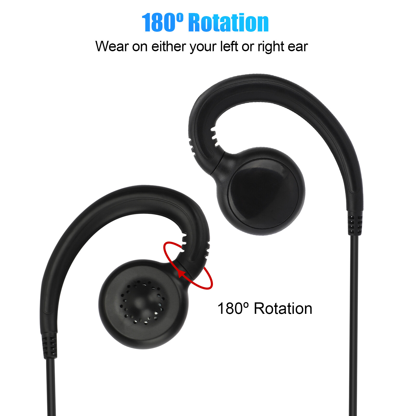 PTT Mic Swivel Earpiece for Motorola Radio Walkie Talkies CLS1410 CP200 CLS1110
