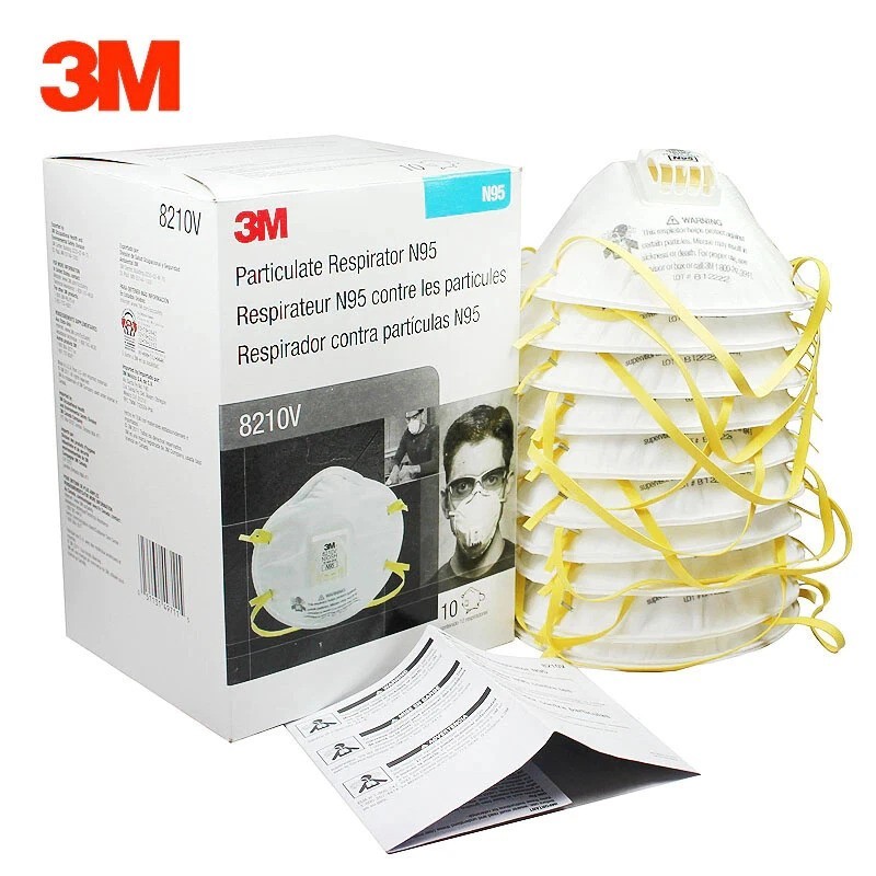 10 PCs 3M 8210V N95 Particulate Respirator Protective Dust Masks