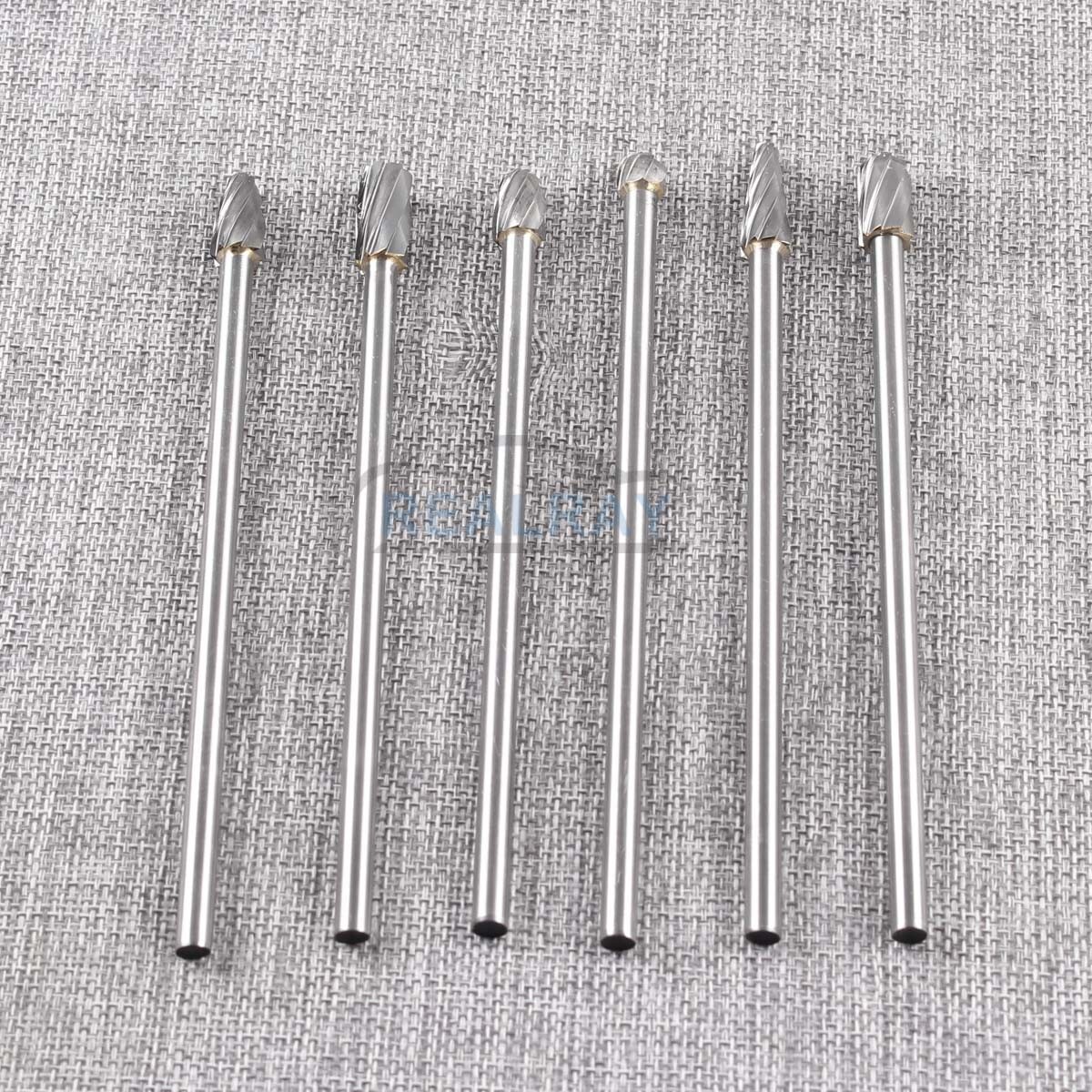 10mm Rotary Aluminum Cut Burr 6mm 1/4″ Shank 150mm Long Reach Carbide Burs 6pcs