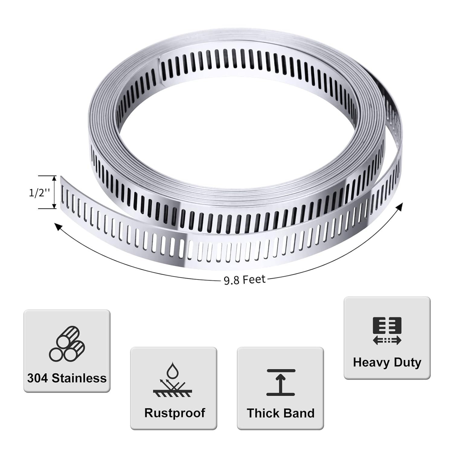 Diy Hose Clamp System, 304 Stainless Steel Worm Gear Hose Clamps Large