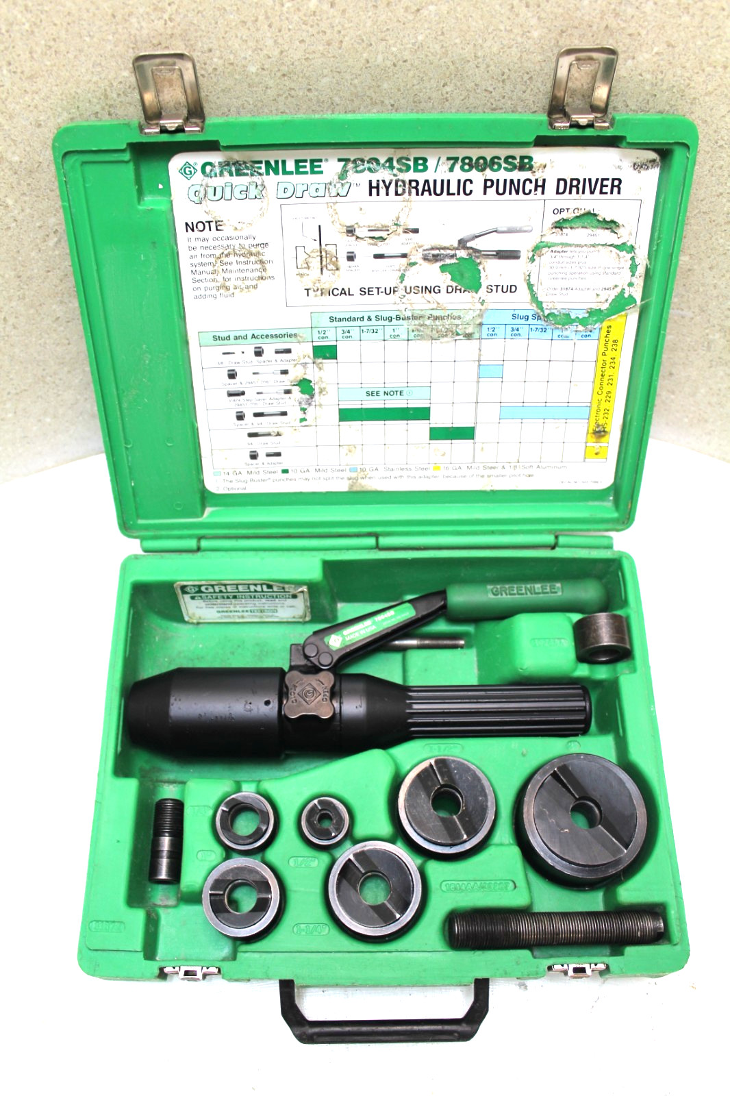 GREENLEE 7906/7806 SB Quick Draw Hydraulic Knockout Set (100% TESTED)