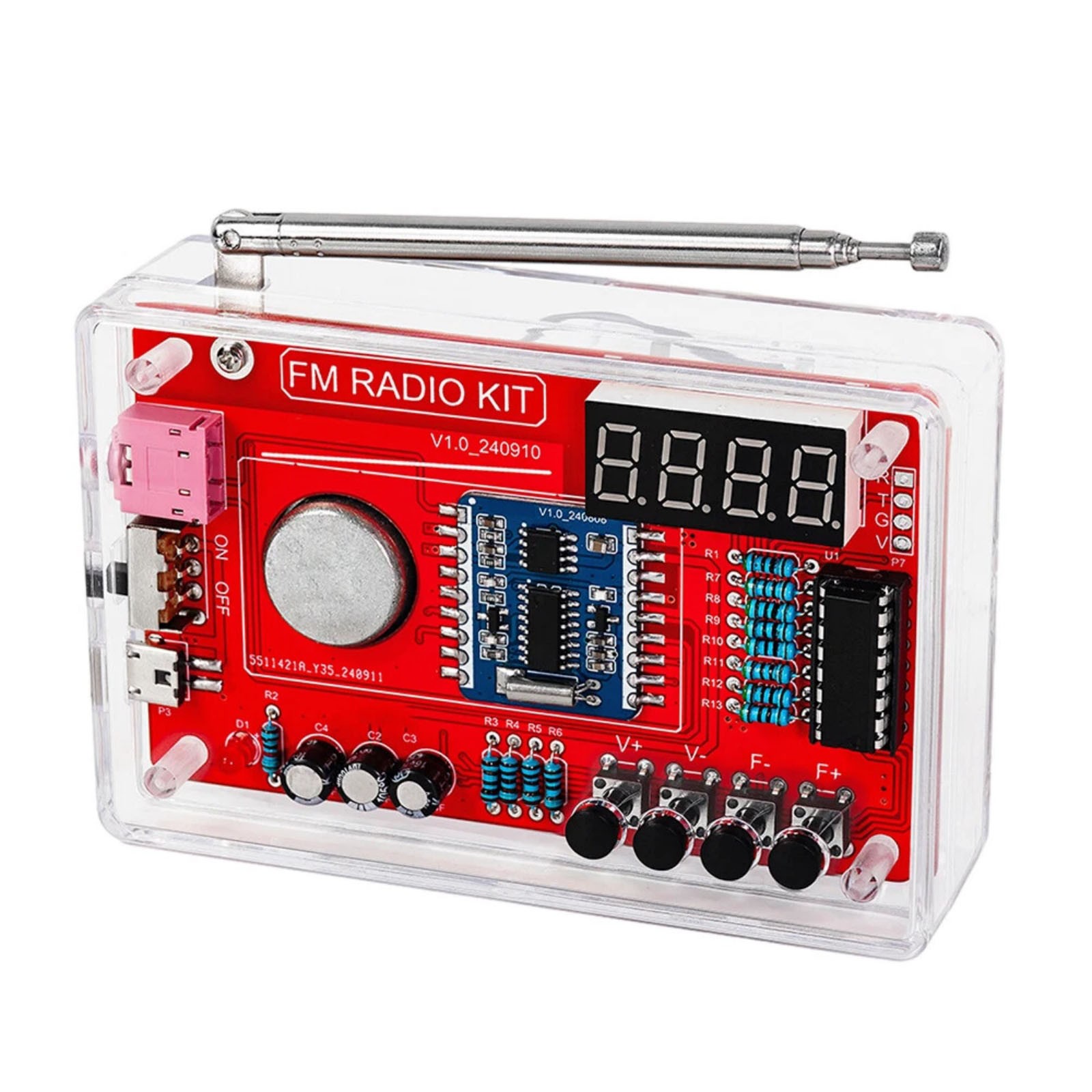 Educational RDA5807 FM Radio DIY Kit 87-108MHz with 15 Sound Level Adjustments