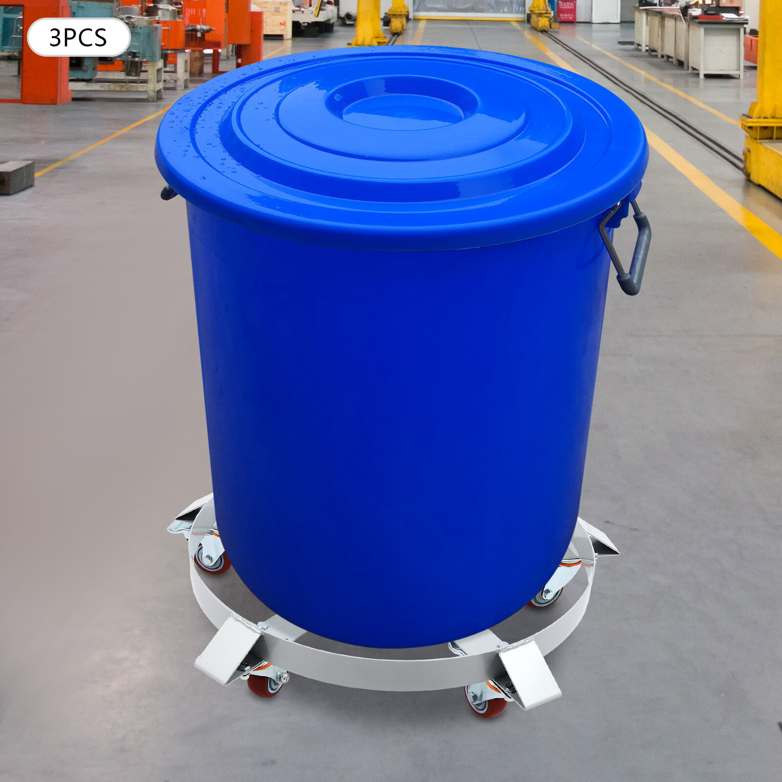 55 Gallon Drum Dolly Stands Q235 Steel Barrel Dolly Carts With 5 Wheels