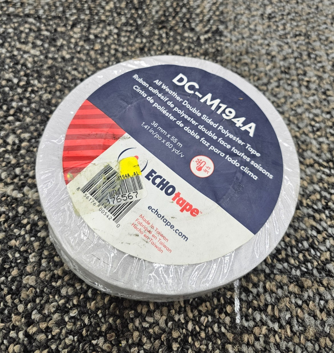 (QTY 2) ECHOtape DC-M194A All Weather Double-Sided Polyester Tape 1.41″ x 60 yd