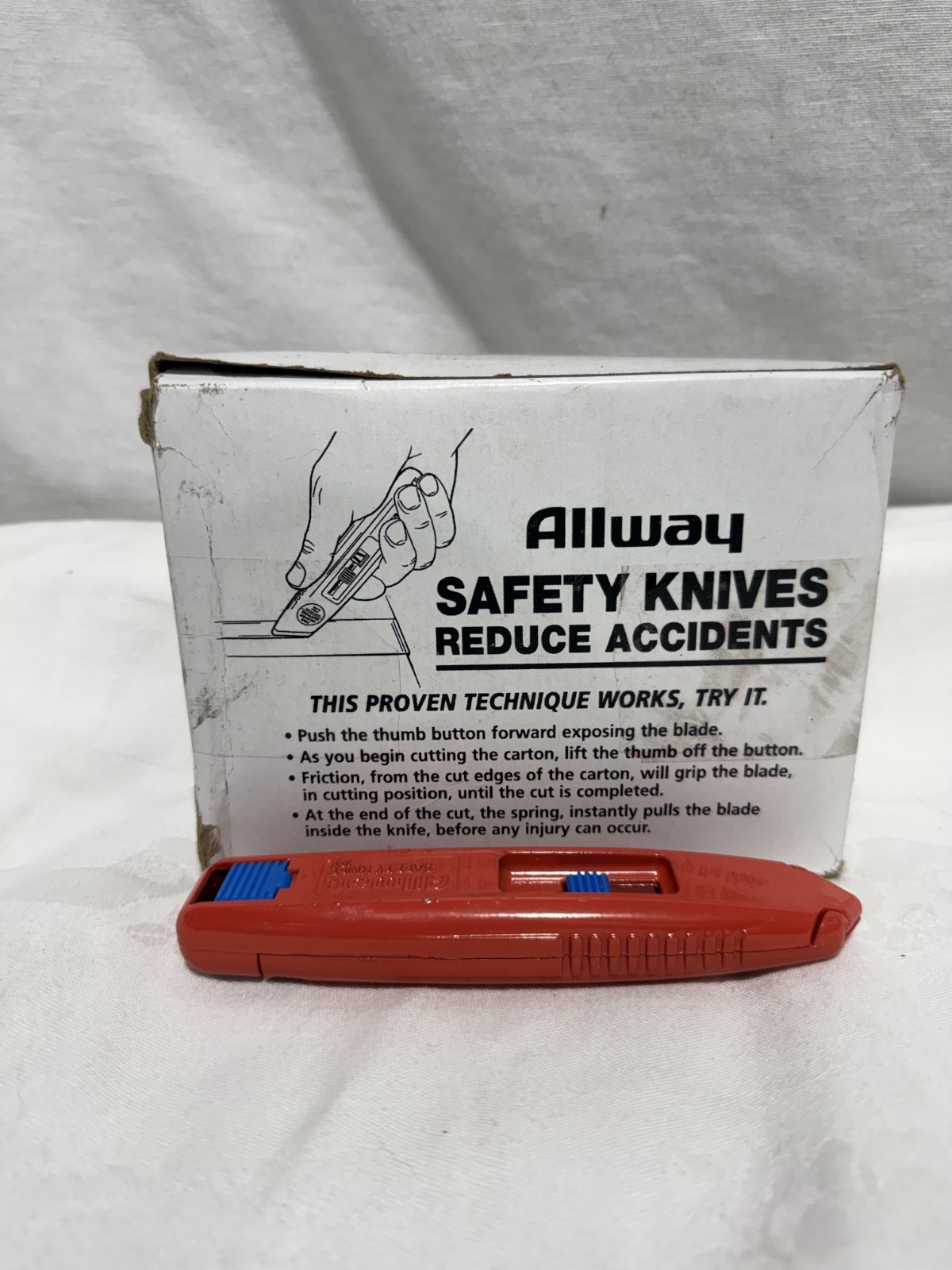 12Pk Allway Tools SRK-B6 Aluminum Self-Retracting Safety Knife w/ 6 Blades