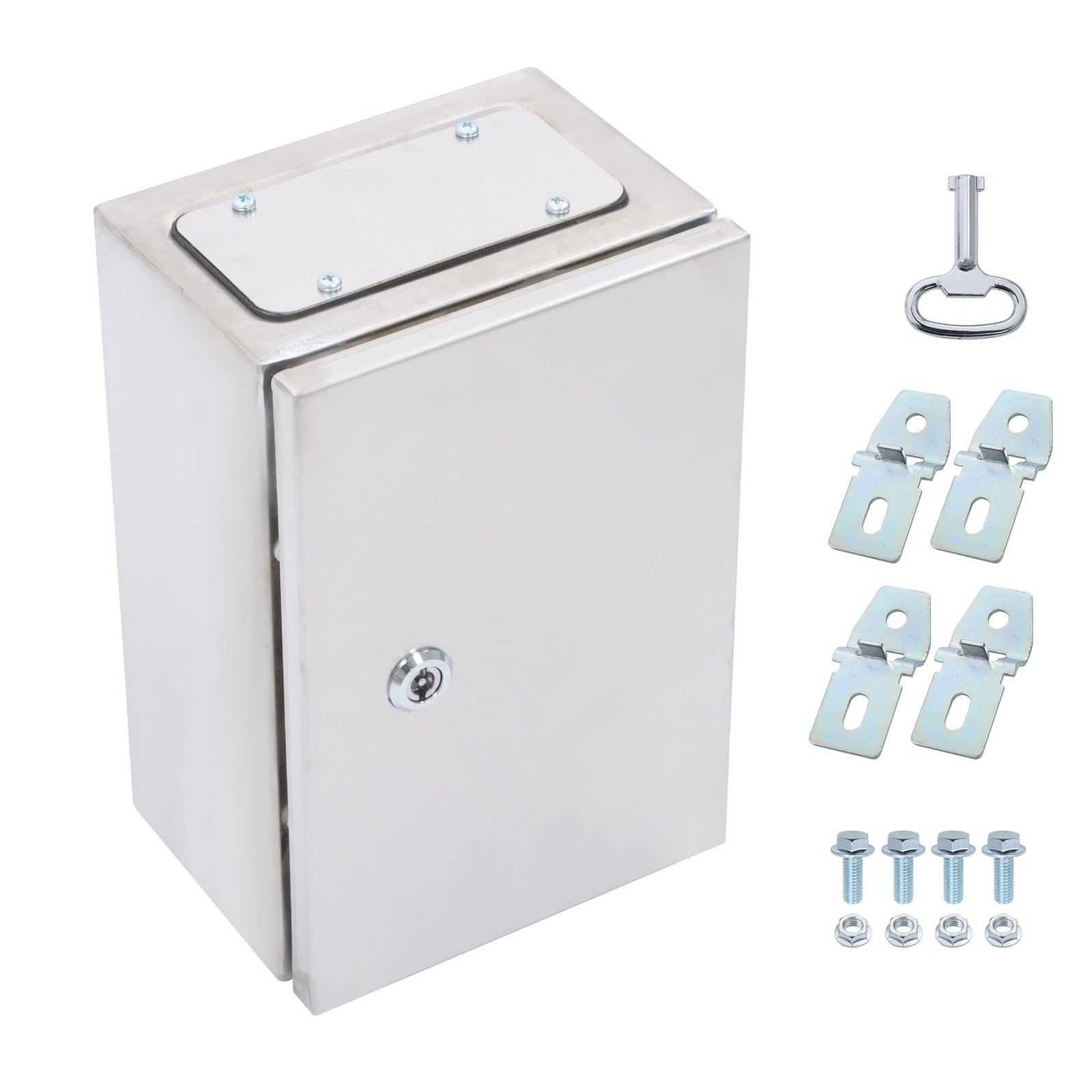 12x8x6″ Stainless Steel Electrical Enclosure NEMA 4X Junction Box Wall-Mounted