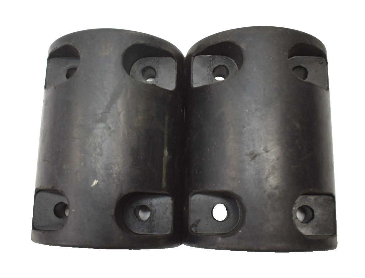 Lot of 2 Rubber Half Oval 4 Hole Dock Bumpers 8″ x 5-1/4″ x 3-5/8″ Replacements
