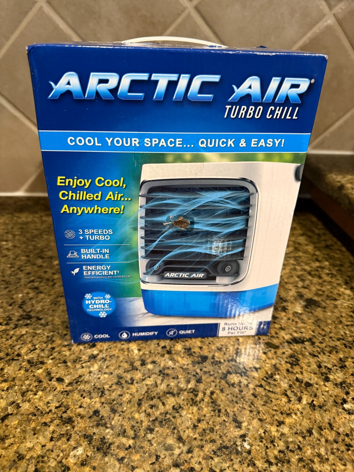 ARCTIC AIR Turbo Chill Desktop Evaporative Space Cooler with LED Nightlight