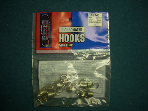 5/32″ dichromated hooks with rings 1 pk of 10