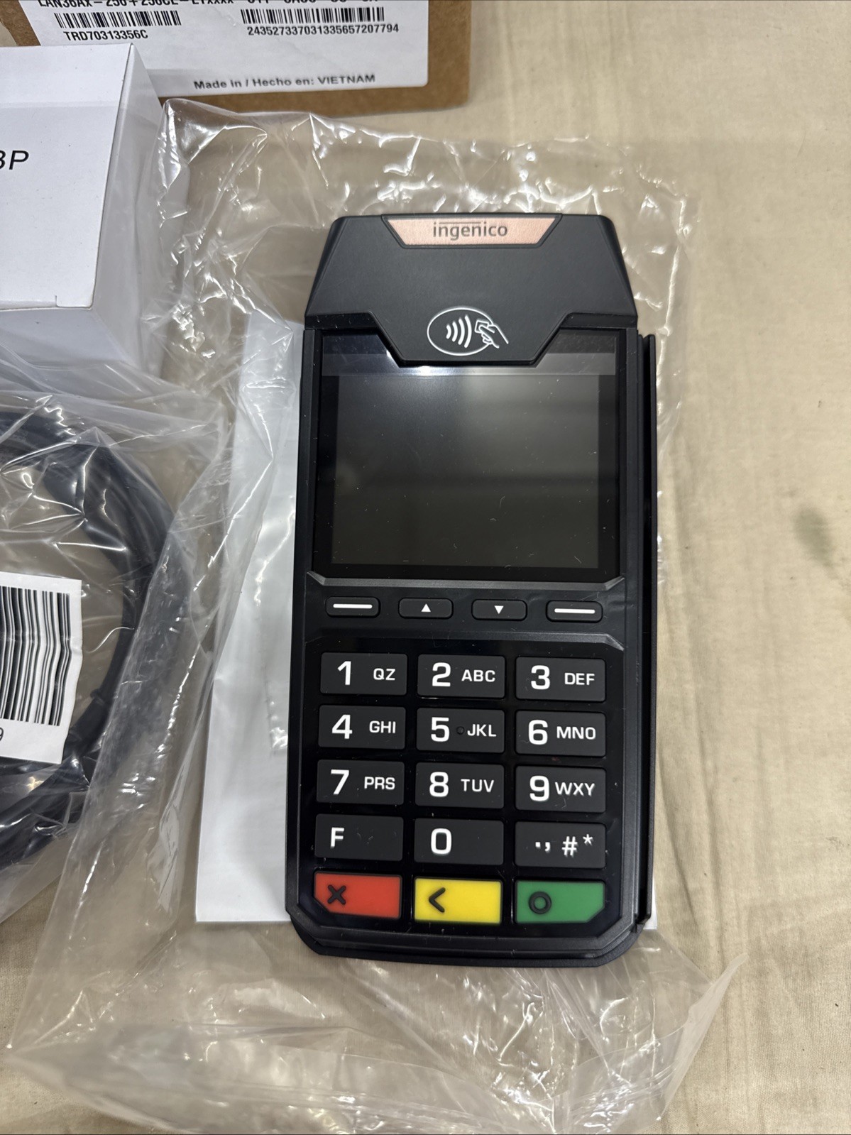 INGENICO LANE/3600 TRD70313356C POINT OF SALE TERMINAL WITH ACCESSORY CABLE