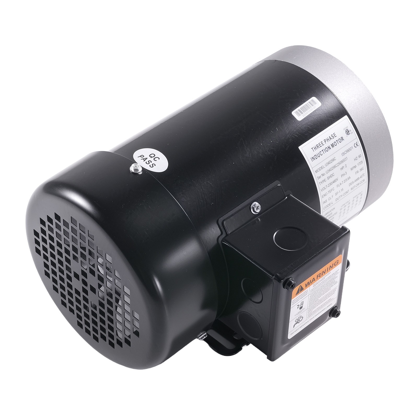 56C Frame 60HZ 1800 RPM 2 HP 3 Phase Electric Motor TEFC 230/460 Volt AC Motor