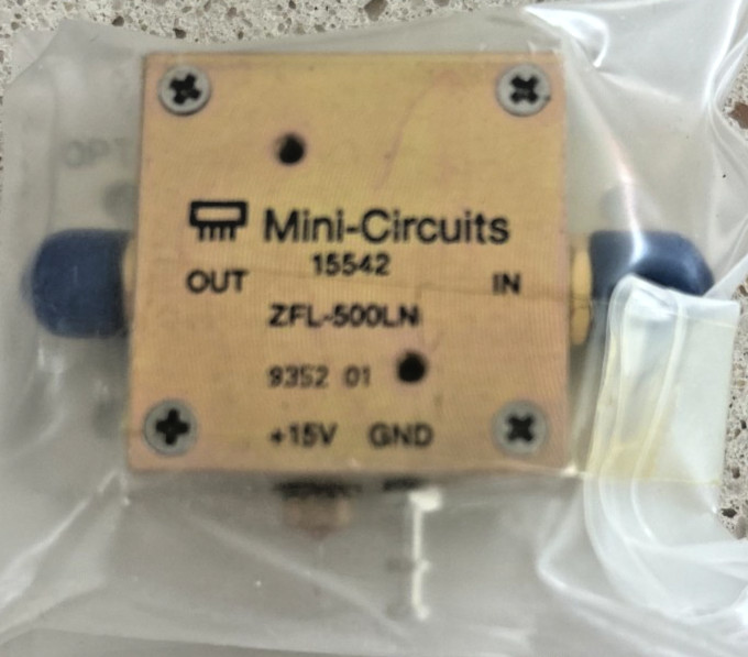 Mini Circuits ZFL-500LN RF Amplifier 15542 +15V 24dB gain Low Noise SMA
