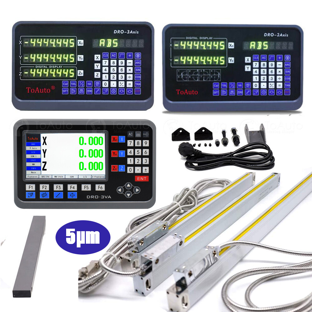 TOAUTO DRO Linear Scale 5um Digital Readout 100-1000mm Lathe Ruler Measure Tool