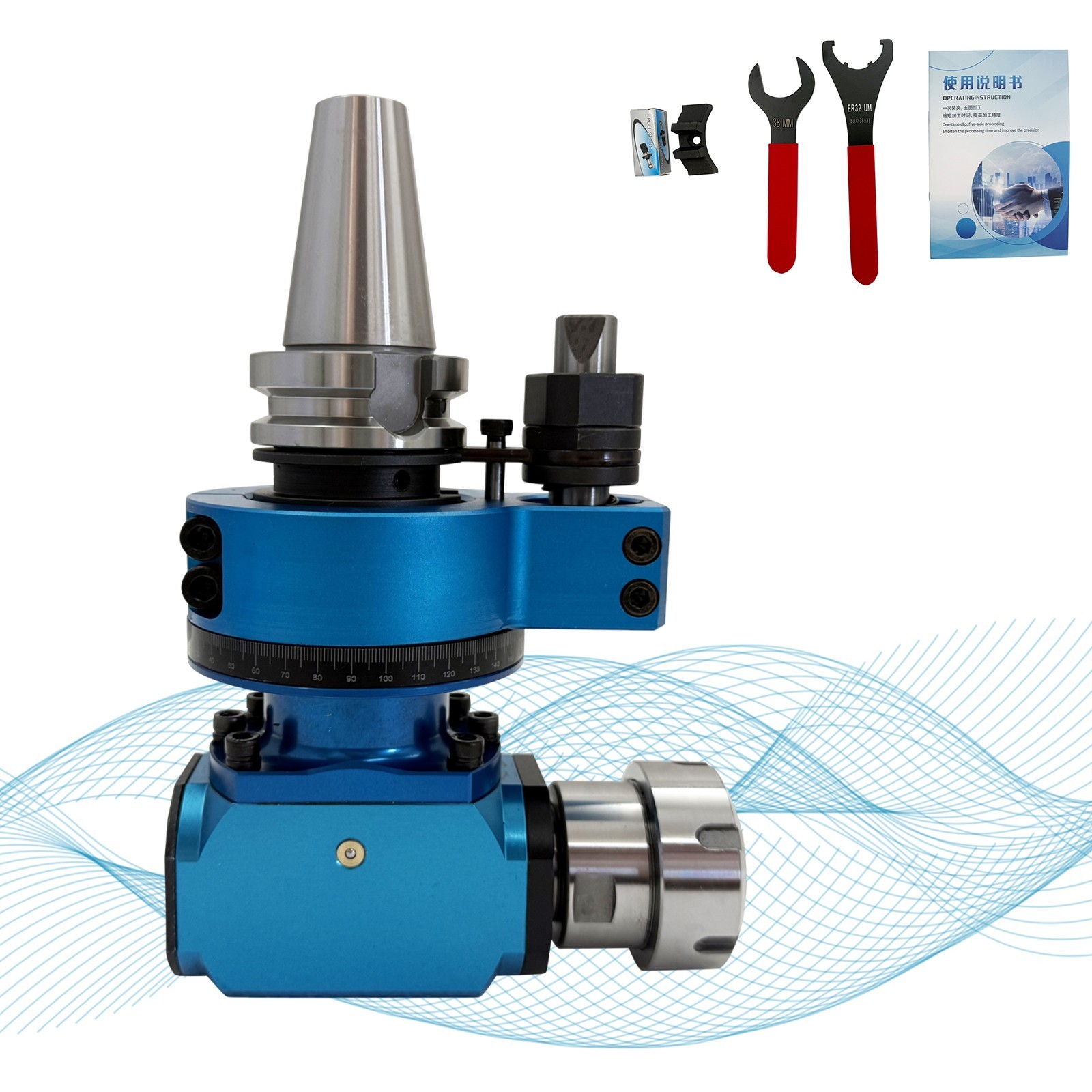 BT40-ER40 90° Side Milling Head CNC Single Output Angle Head Side Milling Head