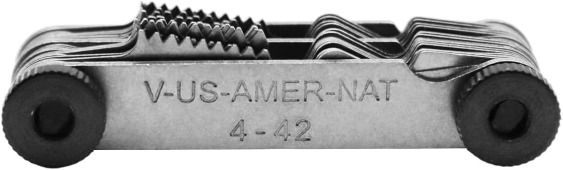 Thread Pitch Gauge SAE & Metric Measures 0.25-5.5mm 4-42 SAE 60° Profile