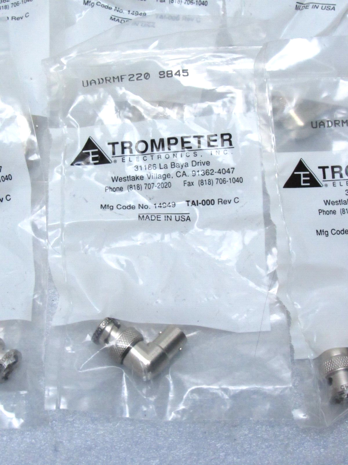 [Lot of 10] Trompeter UADRMF220 Right Angle 90 Degree Male to Female Elbow