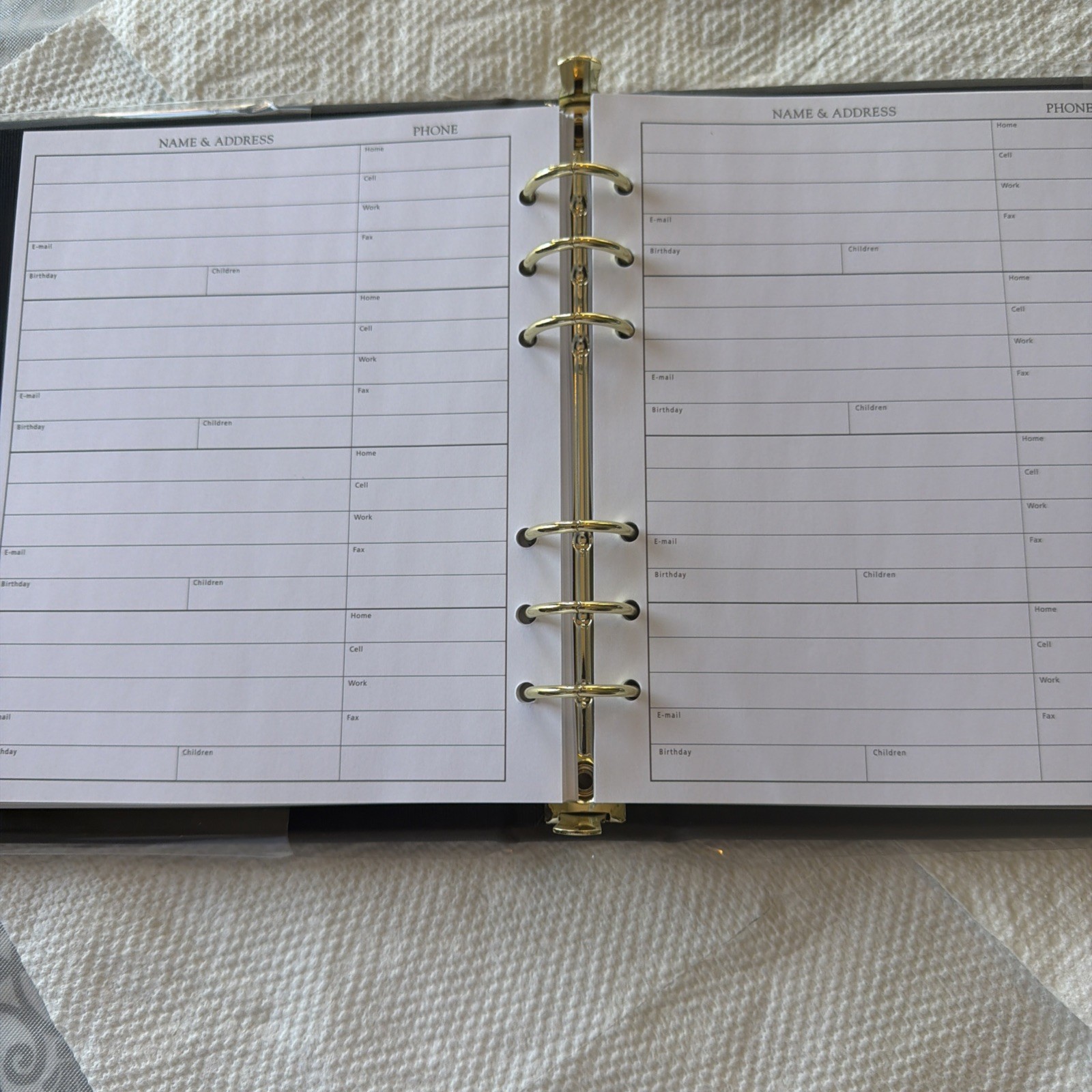 Hallmark Classic Address Book Faux Leather Ringbound Free Shipping