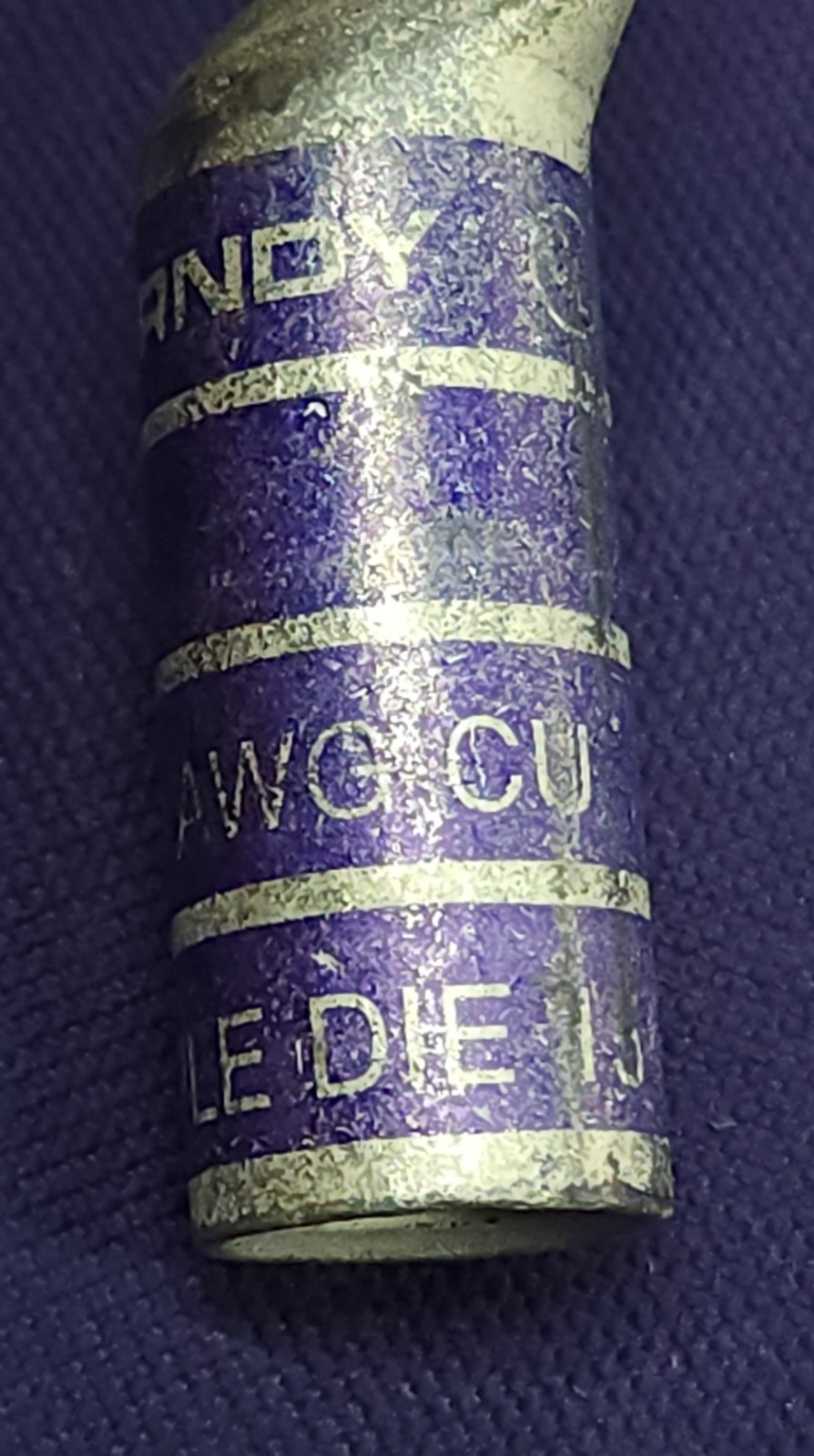 Lot of 2 Used Burndy YA28-L4 Compression Lugs 4/0 AWG N200 Purple Die 15