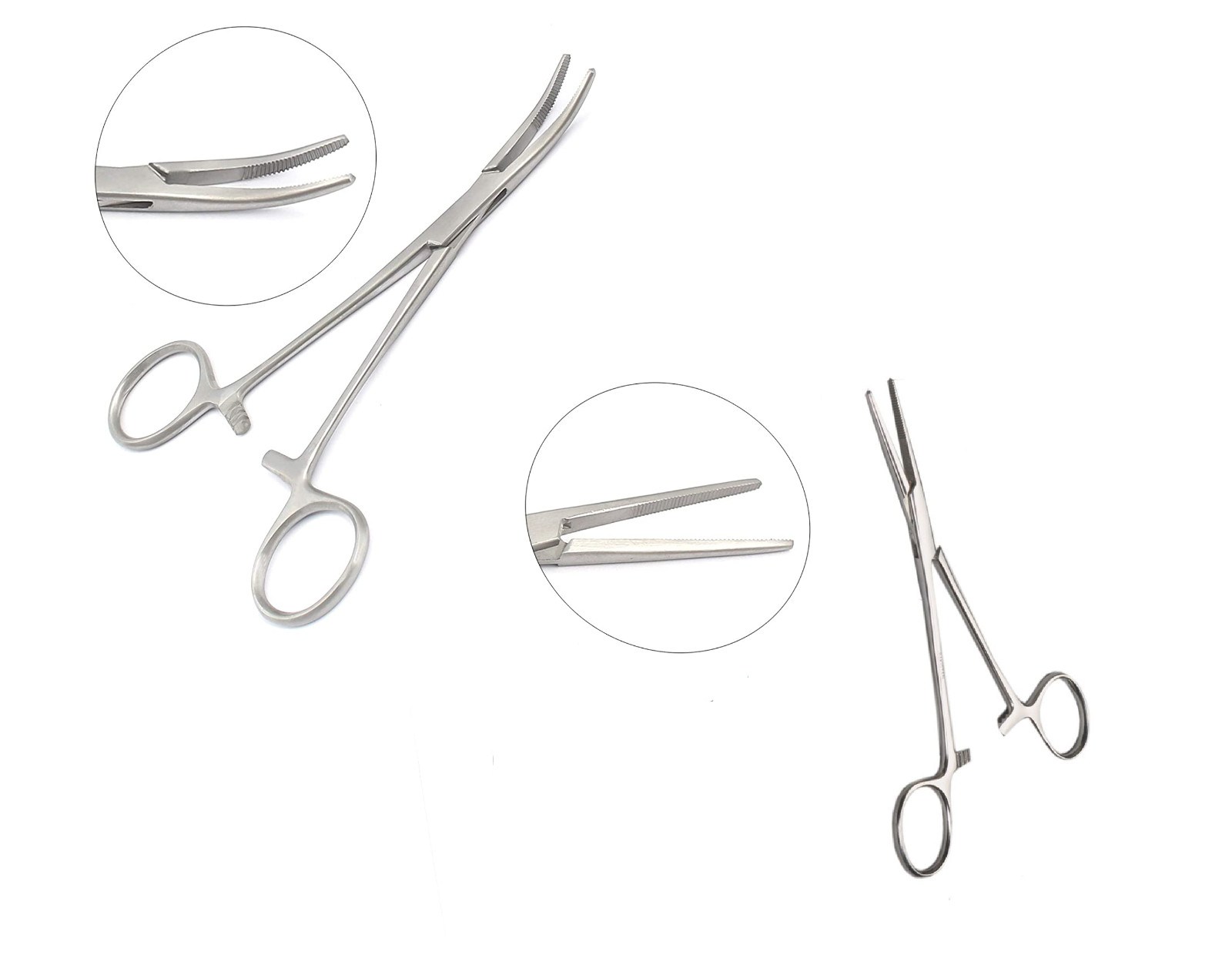 2pc Fishing Set 5″ Straight + Curved Hemostat Forceps Locking Clamps