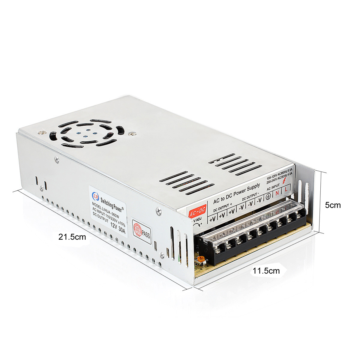DC 12V 30A 360W Regulated Switching Power Supply For LED Strip Light