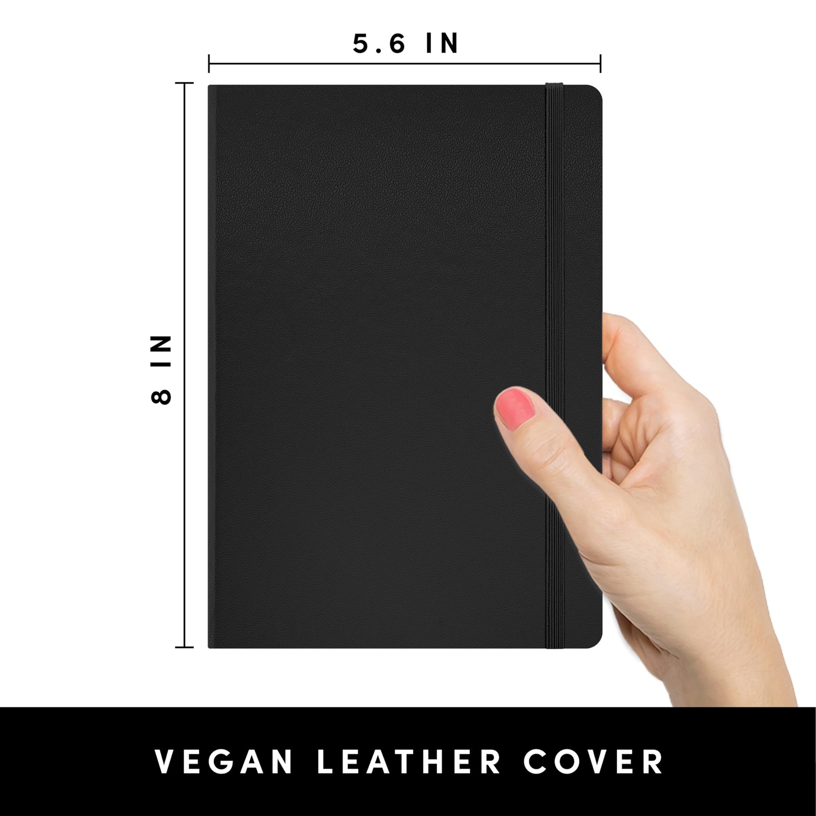 Blank Journal Notebook, (Black), 160 Pages, Medium 5.6 in x 8 in – 100 GSM Th…