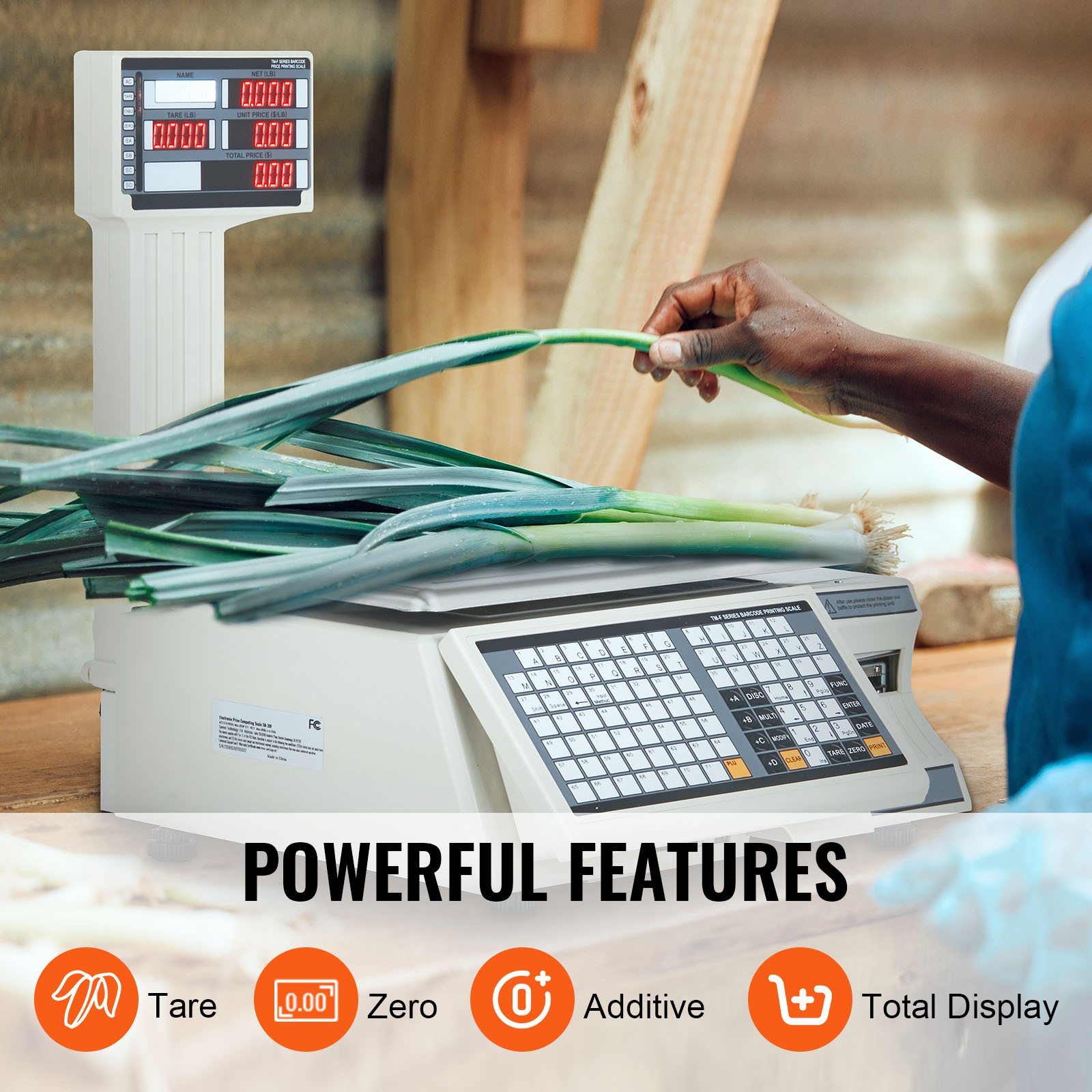Uimoso 66Lbs 30KG Digital Price Scale for Commercial Food and Meat Weighing