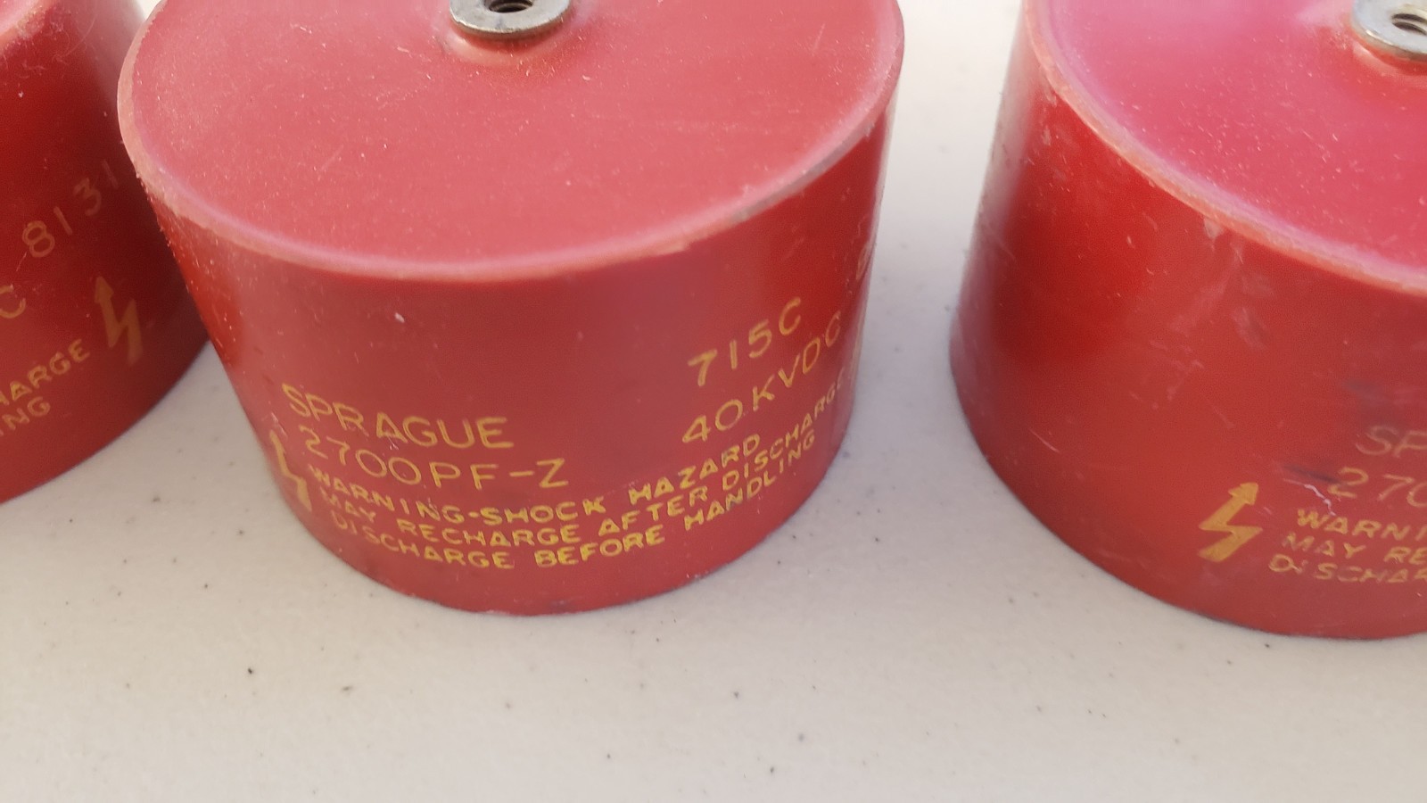 Lot of 6 Sprague 715C 2700pF 40KVDC Doorknob Capacitors, +3 Doorknob Sprague