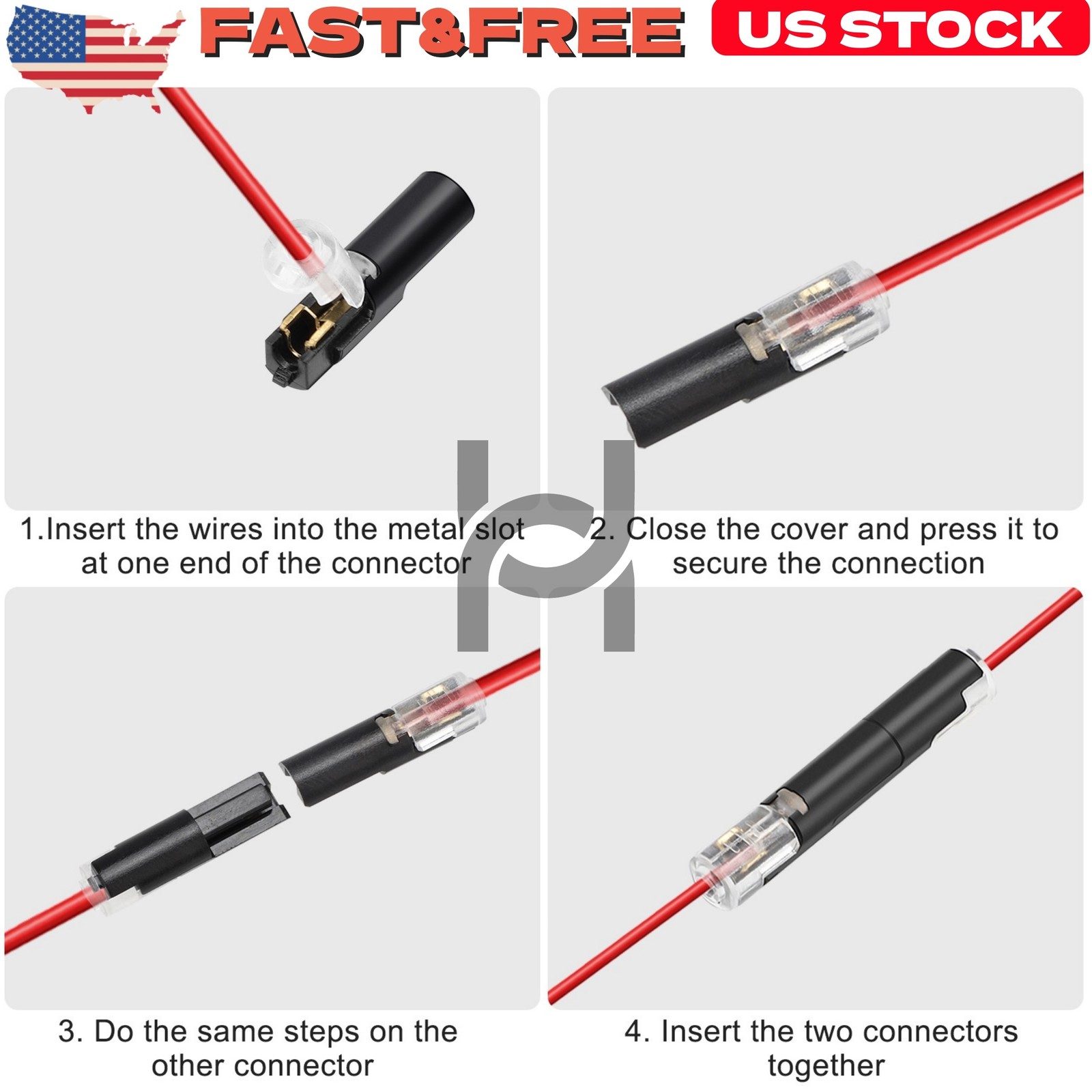 Reusable Quick Wire Connectors 80Pcs Plug-In Cable Terminal Blocks