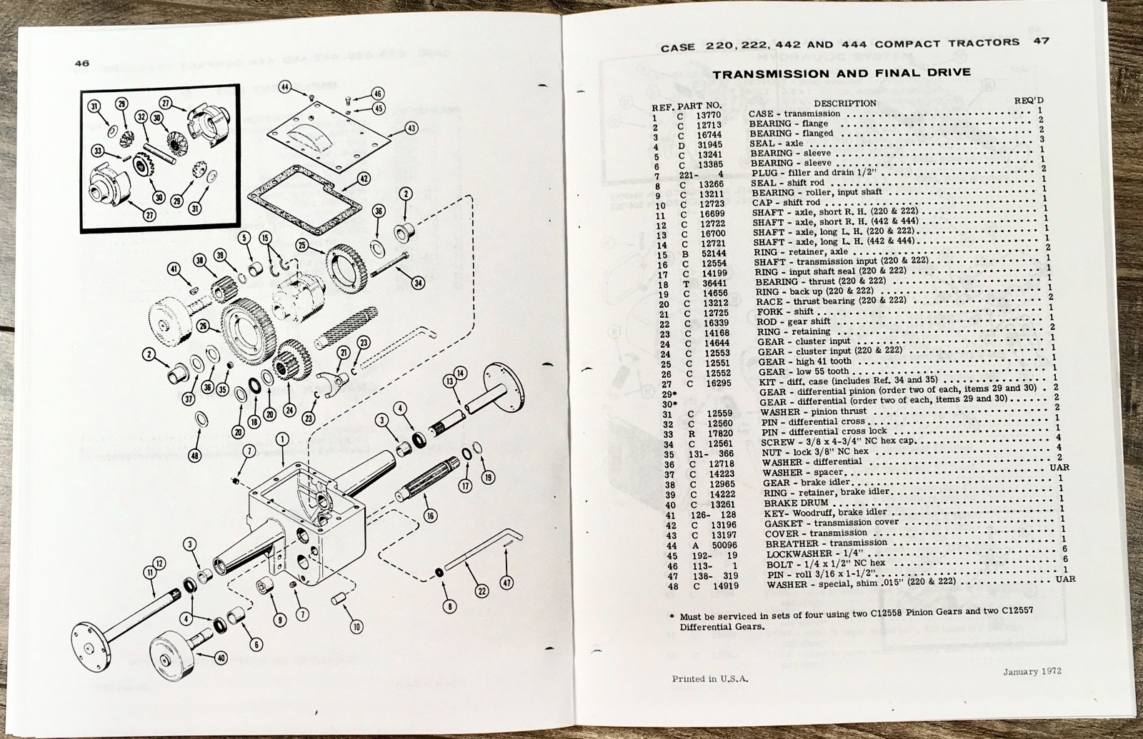 Tractor Service Parts Manual Fits 1978 Case 220 222 224 444 Compact Garden Book