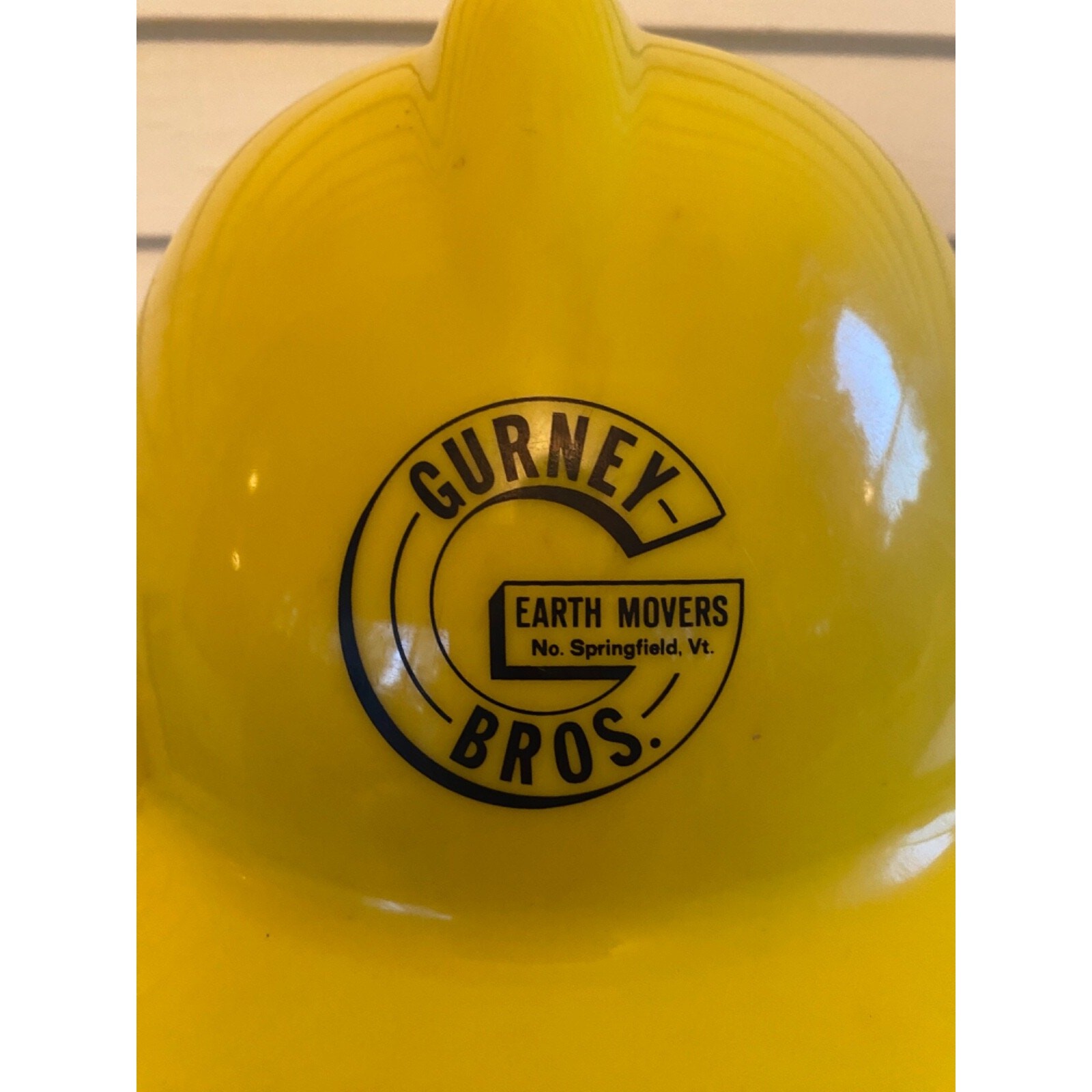 Yellow Hard Hat Gurney Brothers Construction Springfield, Vermont Earth Movers