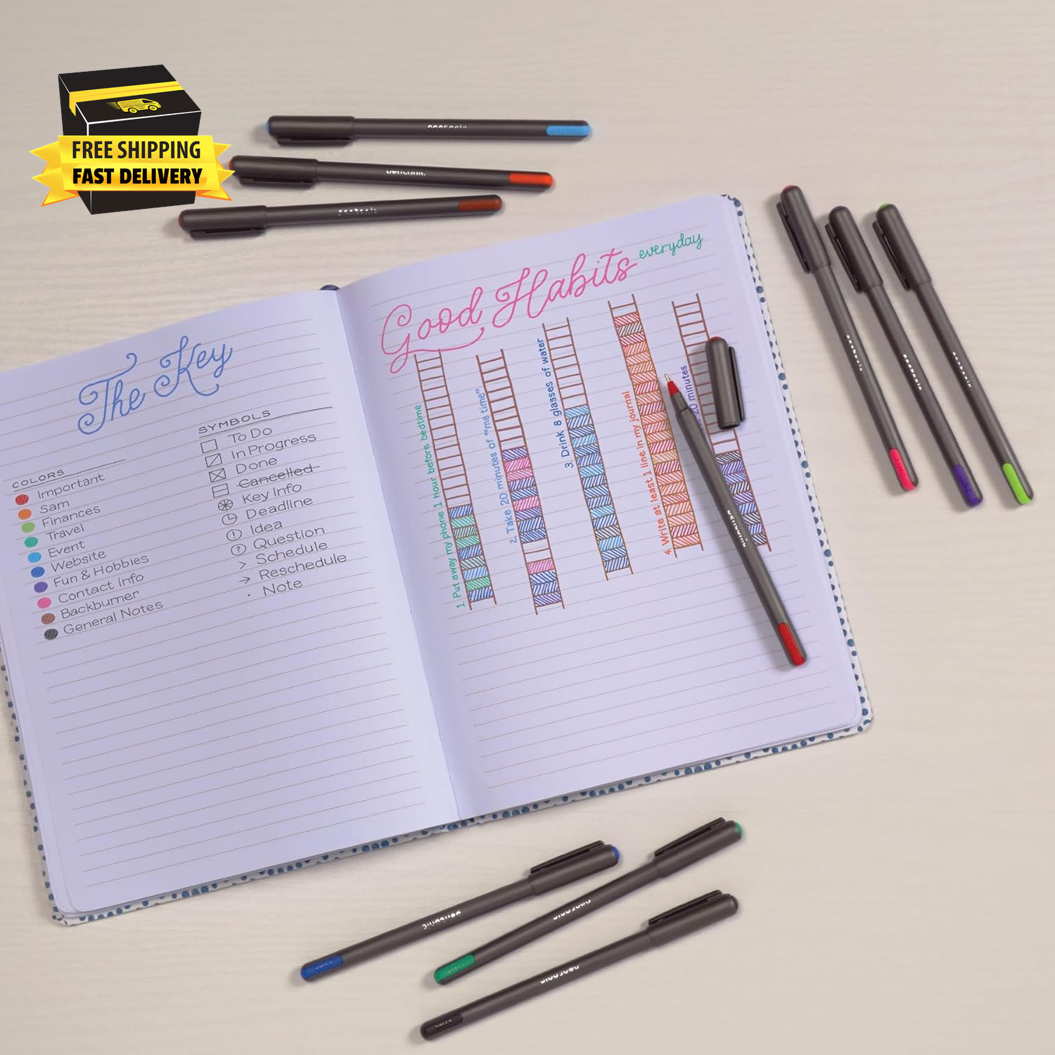 Pentonic Premium Ball Point Pen 1.0 Mm Medium Point, 10-Count, Assorted Colors |