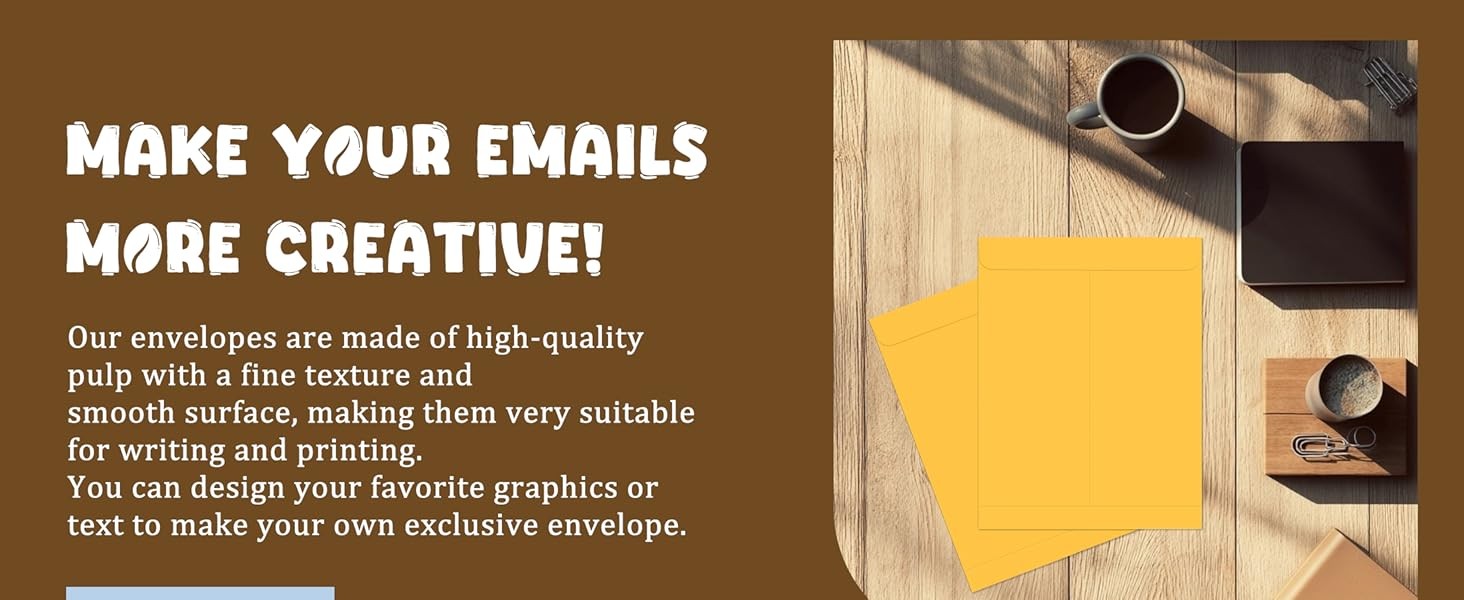 25 Pack Manilla Envelopes 9 x 12, Brown, Letter Size, Self-Seal Manila Large